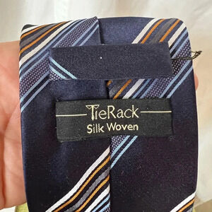 Tie Rack 100% Silk Repp Tie 3.5" x 60" Shades of Blue